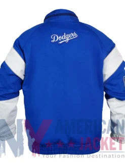 Back view of MLB Team Los Angeles Dodgers The Gust Blue Full-Zip Jacket