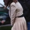 Back view of Mabel Mora Only Murders In The Building S04 Beige Cotton Jacket