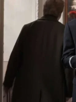 Back view of Martin Short Only Murders in the Building S05 Green Wool Coat