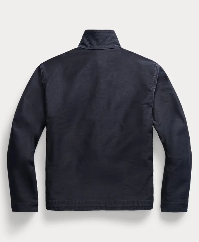 Back view of Ralph Lauren Navy Blue Corduroy Cotton Deck Jacket