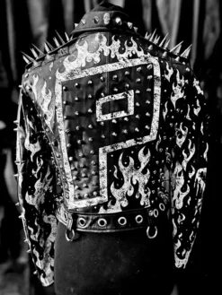 Back view of WWE SummerSlam 2026 Minnesota Paige Saraya Bevis Black Leather Jacket