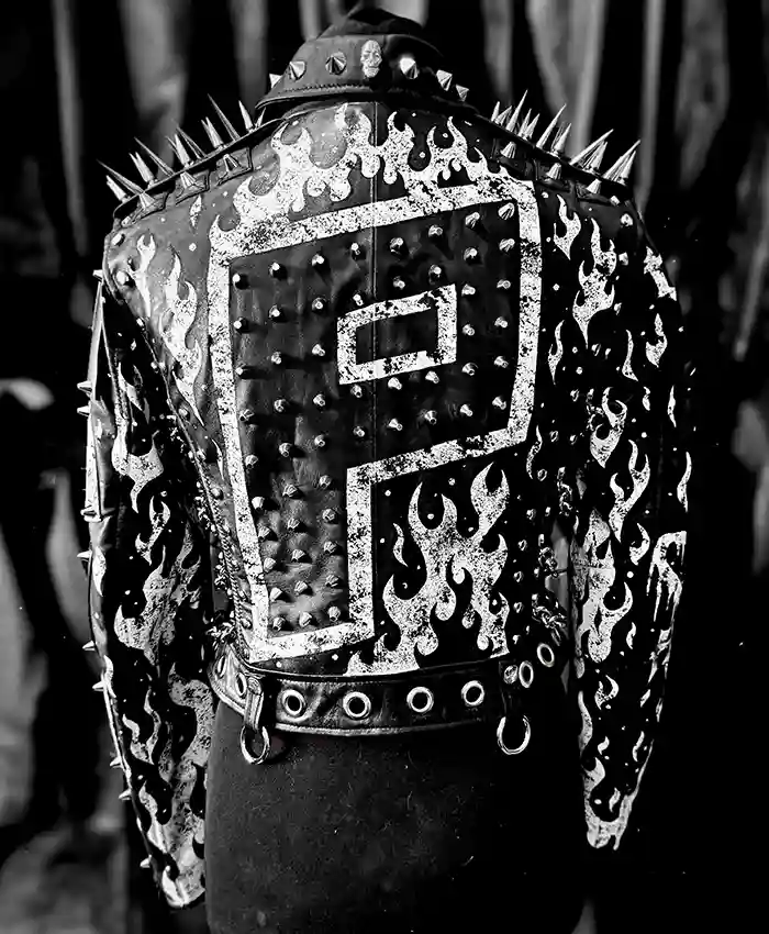 Back view of WWE SummerSlam 2026 Minnesota Paige Saraya Bevis Black Leather Jacket