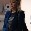 Beth Dutton TV-Series Yellowstone Season 04 Blue Wool Coat front view