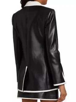 Bev Melon Only Murders in the Building S04 Black Leather Blazer side view