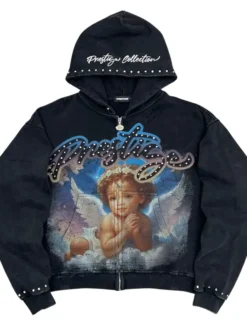 Black-Prestige-Angel-Zip-Hoodie-Blue