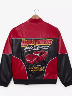 BoxLunch Disney Pixar Cars Lightning McQueen Leather Racing Jacket Back