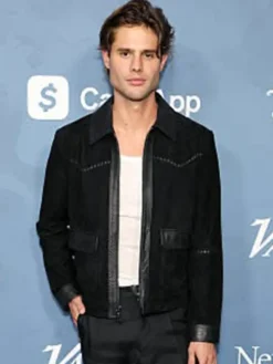Bryce Alakai Variety’s Power of Young Hollywood Black Leather Wool Jacket sale