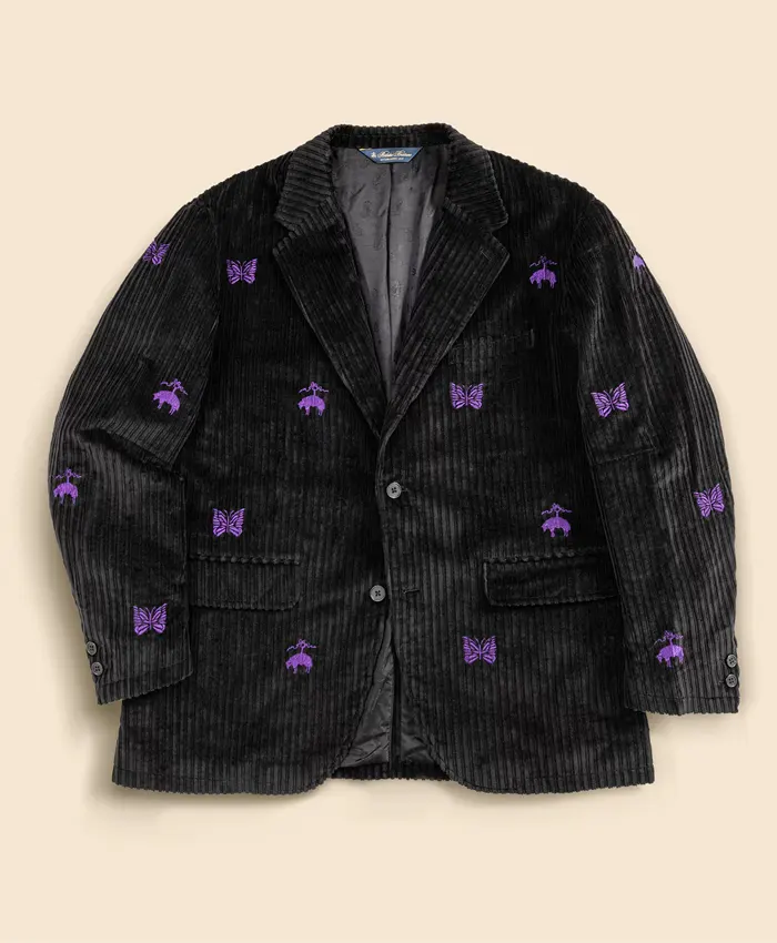 Buy Men's Brooks Brothers × NEEDLES Black Cotton Corduroy Button Jacket For Sale
