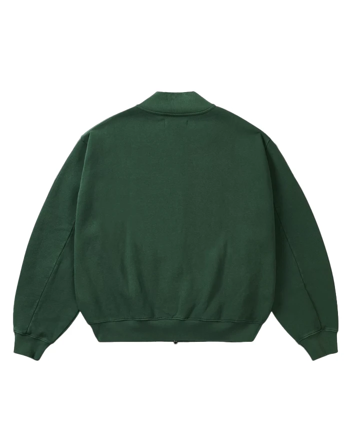 Buy Now Palace Pigment College The Deep Green Fleece Bomber Jacket back view