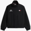Cadillac F1 Team Tommy Hilfiger Black Graphic Flag Full-Zip Fleece Jacket front view