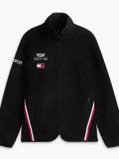 Cadillac Formula 1 Team Tommy Hilfiger Black Full-Zip Fleece Track Jacket front view