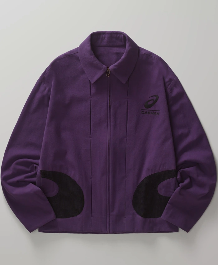 Carnan x ASICS Path II Purple And Black Utility Work Wool Jacket front view
