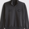 Chicago Bears Abercrombie Fitch Black Half-Zip Top Jacket