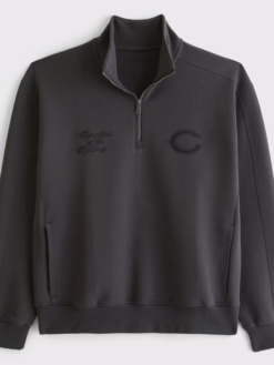 Chicago Bears Abercrombie Fitch Black Half-Zip Top Jacket