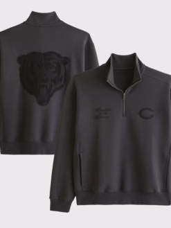Chicago Bears Abercrombie Fitch Black YPB neoKNIT MAX Half-Zip Top