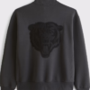 Chicago Bears Logo Abercrombie Fitch Black Half-Zip Top Jacket Back