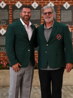Chris Davis Baltimore Orioles Hall of Fame Green Suiting Fabric Blazer front view