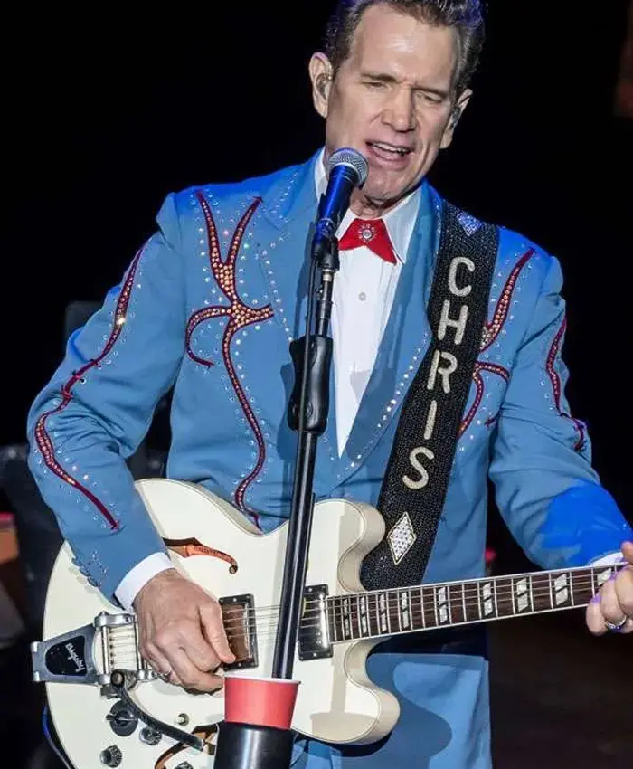Chris Isaak Coruna Sounds Spain Concert Blue Suiting Fabric Blazer view