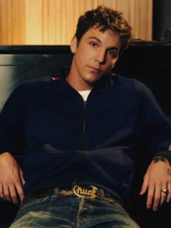 Chuck Timely and The Hourglass Spotify Tucker Pillsbury Live Room Blue Track Jacket front view
