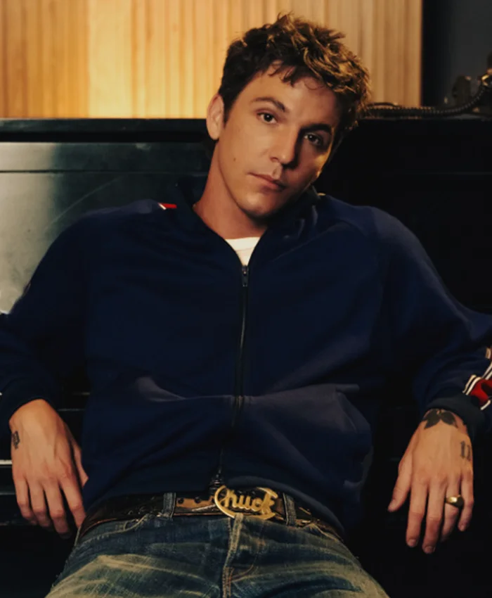 Chuck Timely and The Hourglass Spotify Tucker Pillsbury Live Room Blue Track Jacket front view
