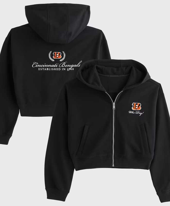 Cincinnati Bengals Abercrombie Fitch Black Full-Zip Hooded Jacket