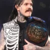 Close-Up of Dominik Mysterio Monday Night RAW 2026 Halloween White Skeleton Bones Vest