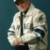 Close-Up of Kith x Avirex MLB New York Yankees Jason Alexander White Leather Jacket