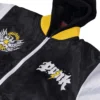 Close-Up of WWE CM Punk Full-Zip Black Hooded Bomber Jacket