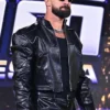 Close-Up of WWE SummerSlam 2026 Kickoff Seth Rollins Black Leather Jacket
