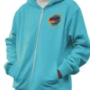 Close-up of 97th Annual Oscars Awards Adam Sandler Blue Fleece Hooded Jacket