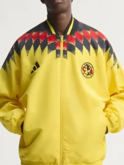 Close-up of Adidas Club America Stadium Yellow Track Jacket Sale