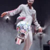 Close-up of Adidas Predator Jude Bellingham Real Madrid Gray Silk Pajamas Suit
