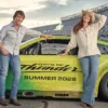 Close-up of Anne Hathaway Days of Thunder Summer 2028 Beige Cotton Workwear Jacket
