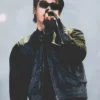Close-up of BTS World Tour ARIRANG Baltimore Jungkook Black Leather Vest