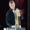Close-up of Cristiano Ronaldo Esports World Cup Closing Ceremony Paris 2026 Black Track Jacket