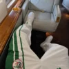 Close-up of DJ Snake Algerian-Themed New York City White And Green Polyester Tracksuit