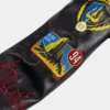 Close-up of Disney Villains x Shoe Palace Video Vault Black Wool Leather Varsity Jacket