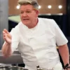 Close-up of Gordon Ramsay TV-Series Hell's Kitchen White Cotton Chef Jacket