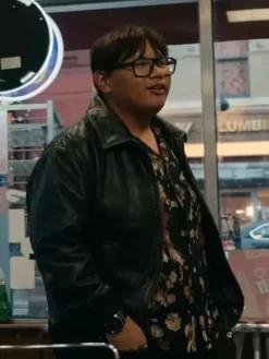 Close-up of Jacob Batalon Spider-Man Brand New Day 2026 Black Leather Jacket