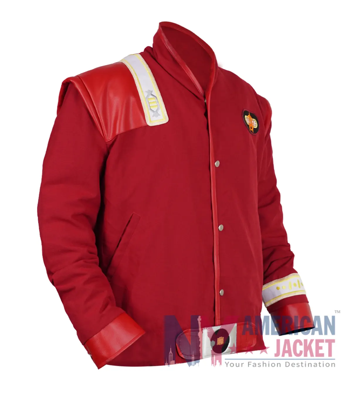 Close-up of James T. Kirk Fictional Character The Final Frontier Star Trek Red Cotton Jacket