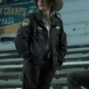 Close-up of Kelly Macdonald TV-Series Lanterns 2026 Sheriff Kerry Black Cotton Uniform Jacket