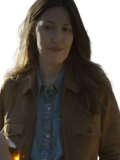 Close-up of Kelly Macdonald TV-Series Lanterns 2026 Sheriff Kerry Brown Cotton Jacket