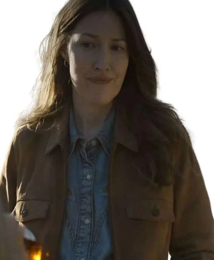 Close-up of Kelly Macdonald TV-Series Lanterns 2026 Sheriff Kerry Brown Cotton Jacket