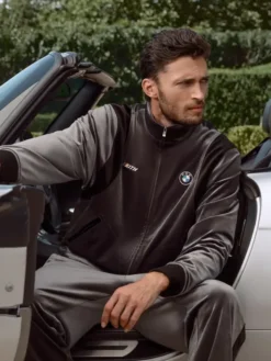 Close-up of Kith for BMW Chapter IV 2026 Luxe Velour Braxton Velvet Black Tracksuit