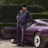 Close-up of Kith for BMW Chapter IV 2026 Luxe Velour Braxton Velvet Purple Tracksuit