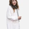 Close-up of Marc Jacobs Spring 2027 New York City Jemima Kirke White Wool Coat