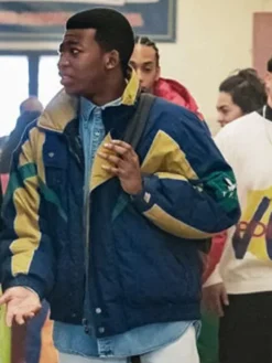 Close-up of Mekai Curtis Power Book III Raising Kanan S02 Track Jacket