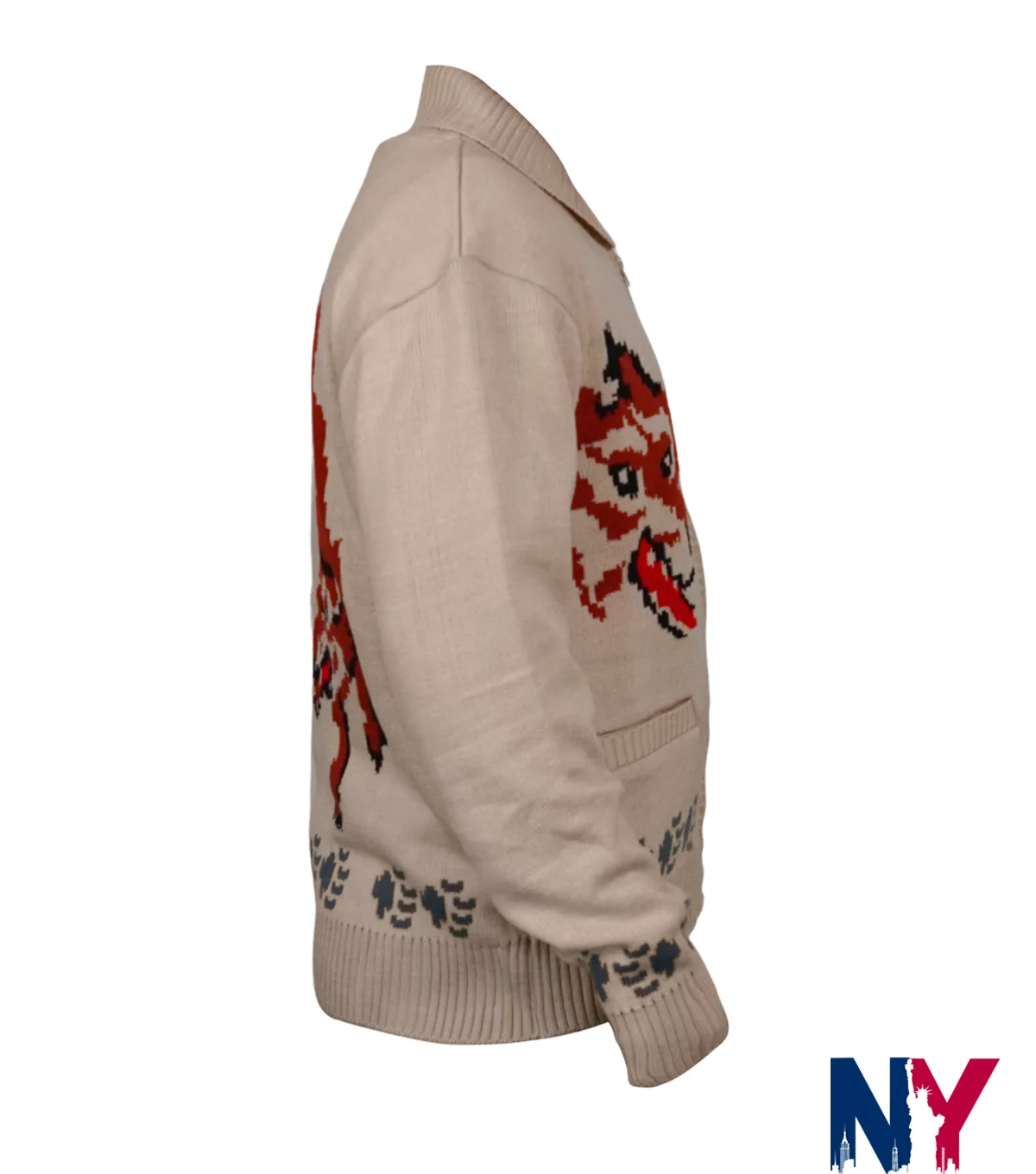 Close-up of Movie Project Hail Mary 2026 Ryan Gosling Ryland Grace Cream Fox Cardigan