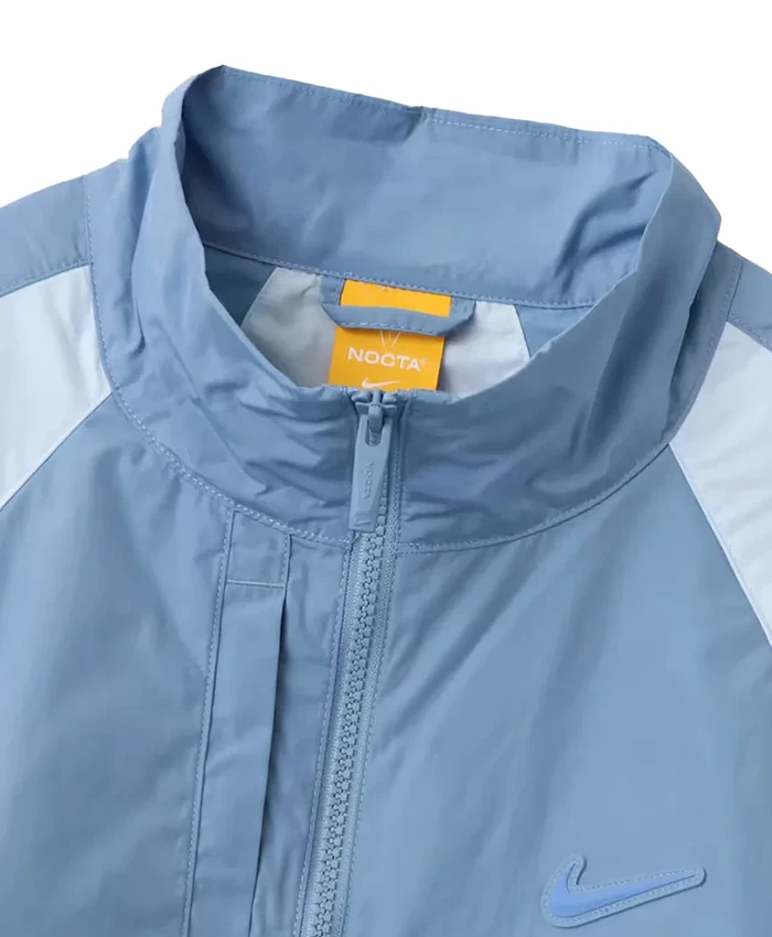 Close-up of Nike x NOCTA Woven Light Blue Polyester Track Jacket
