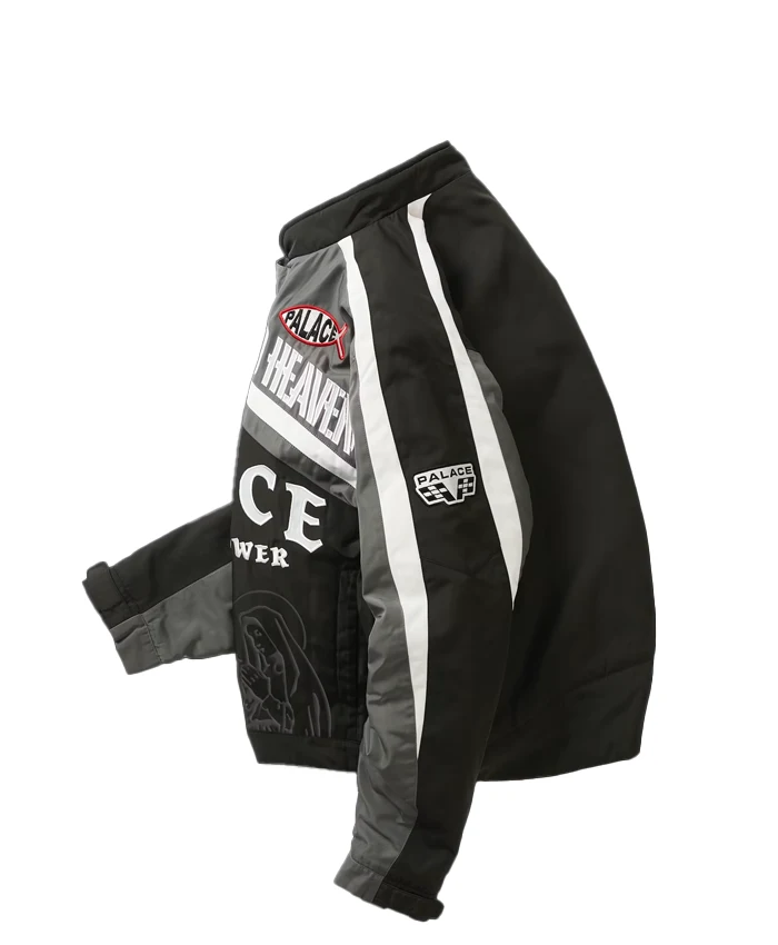 Close-up of Palace Highway to Heaven Fall 2026 Black Cotton Bomber Jacket